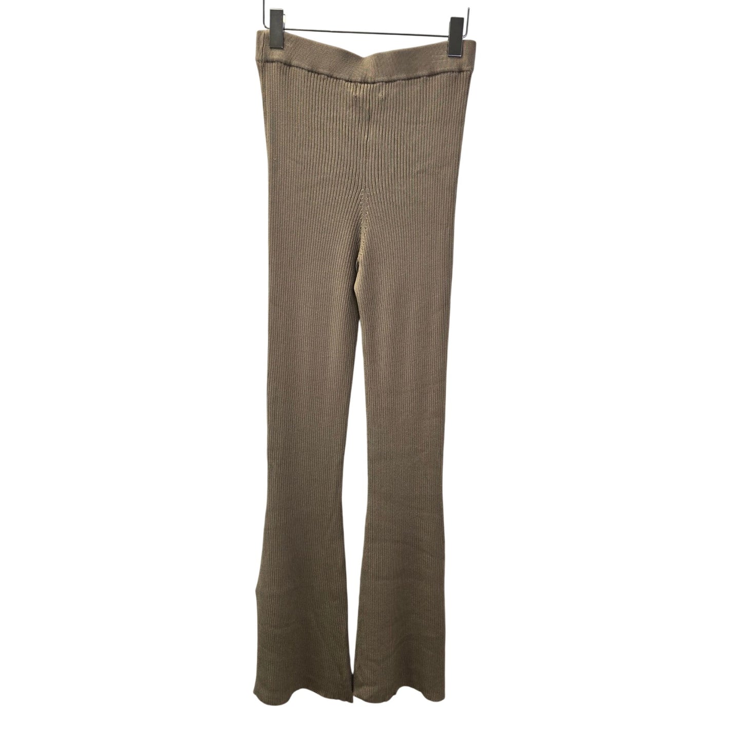 NWT Michael Costello x Revolve Alessa Gold Metallic Knit Split Hem Pants Size Medium