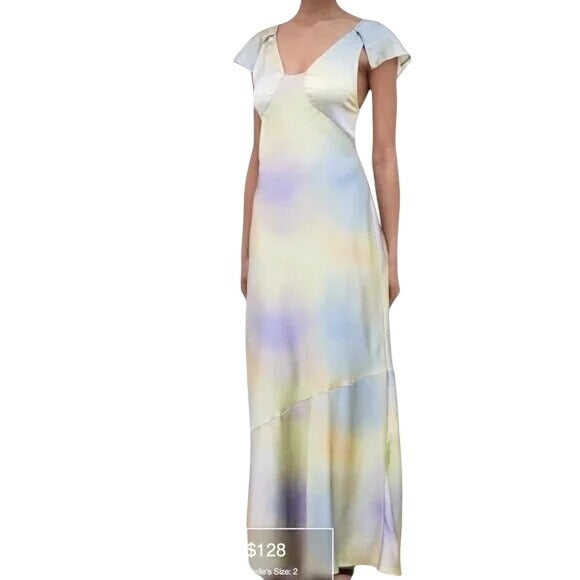 NWT WeWoreWhat Lace Midi Silky Charmeuse Maxi Slip Dress Size 0
