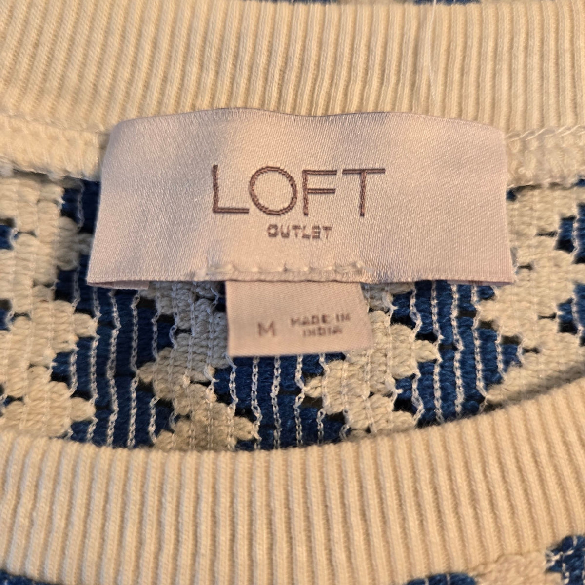 NWOT Loft Outlet Zig Zag Crochet Knit Midi Dress Size Medium