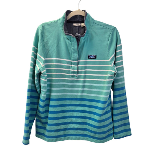 L.L. Bean Striped Half Button Cotton Rugby Shirt Size Large