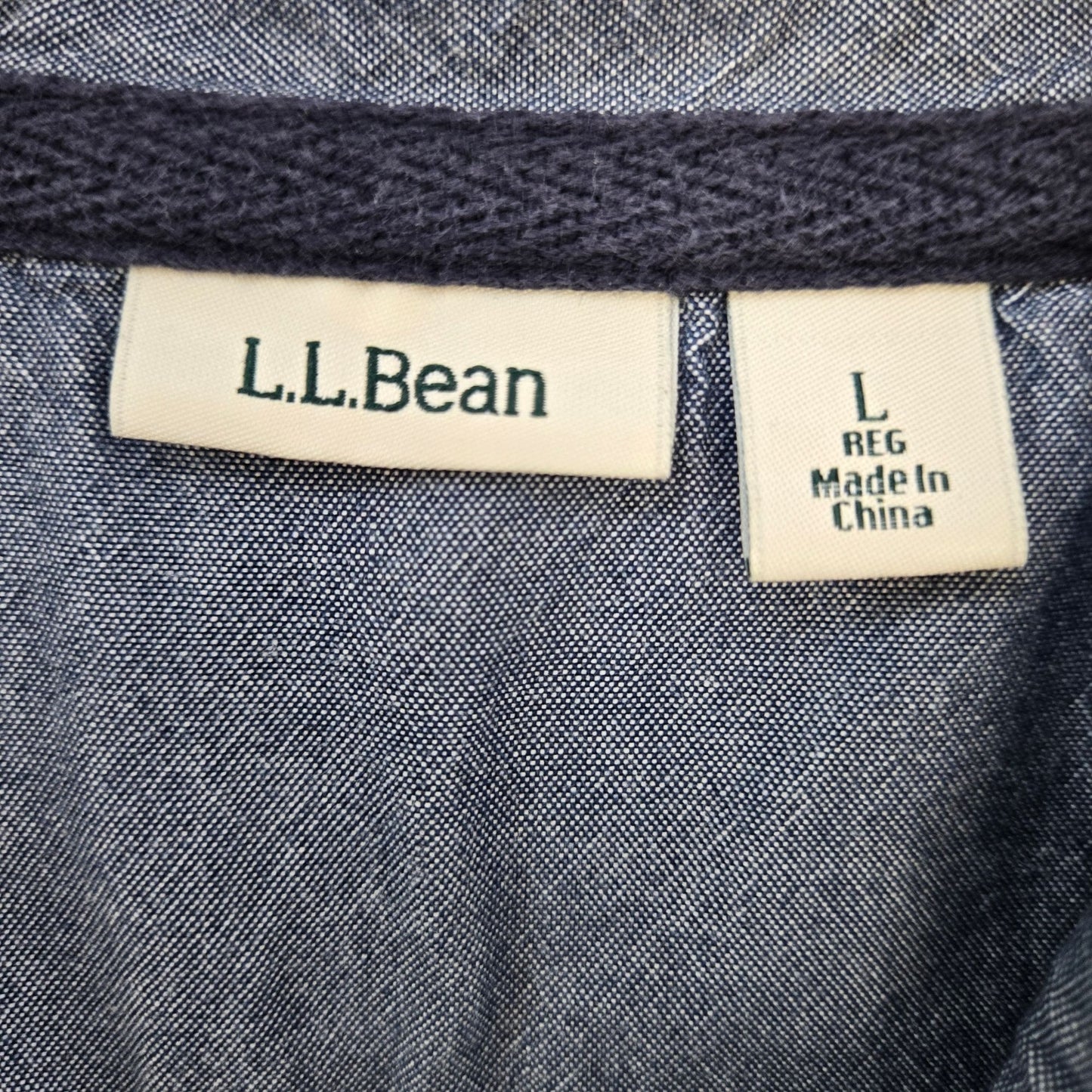 L.L. Bean Striped Half Button Cotton Rugby Shirt Size Large