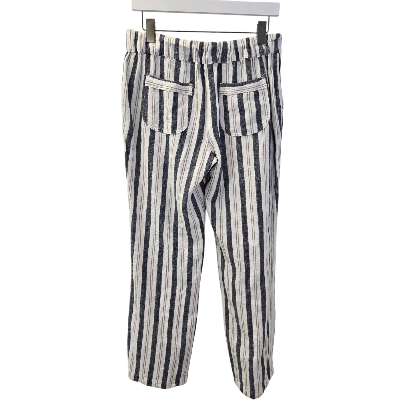 Per Se Linen Blend Striped Pull On Casual Pants Size Medium