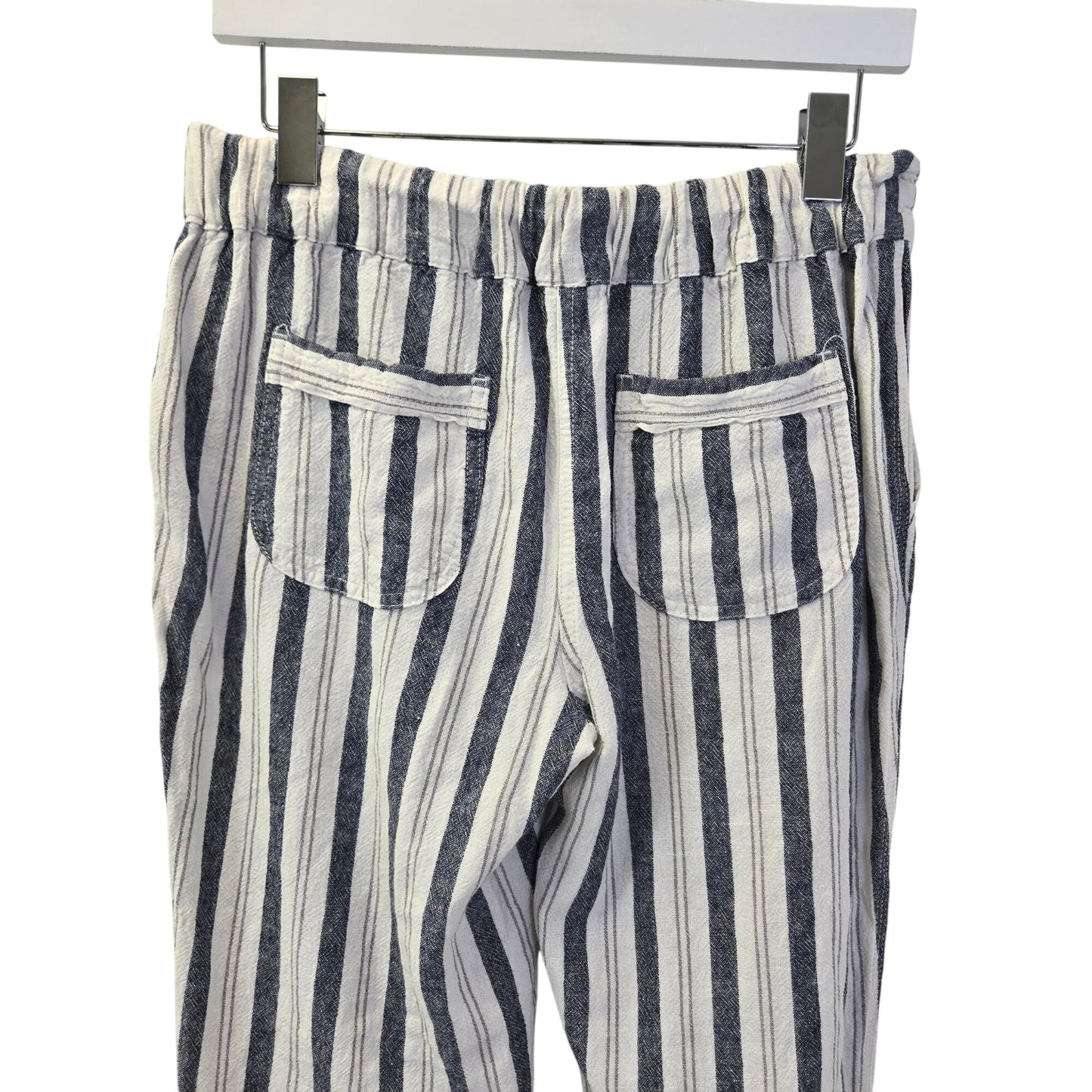 Per Se Linen Blend Striped Pull On Casual Pants Size Medium