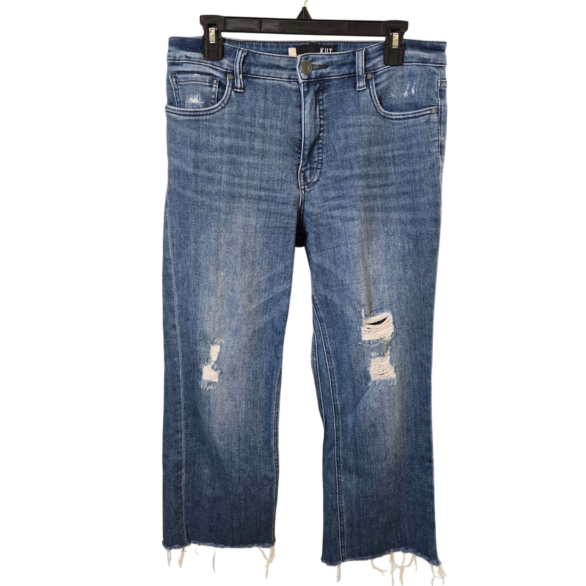 Kut from the Kloth Kelsey Fab Ab Ankle Flare Distresssed Jeans Size 8