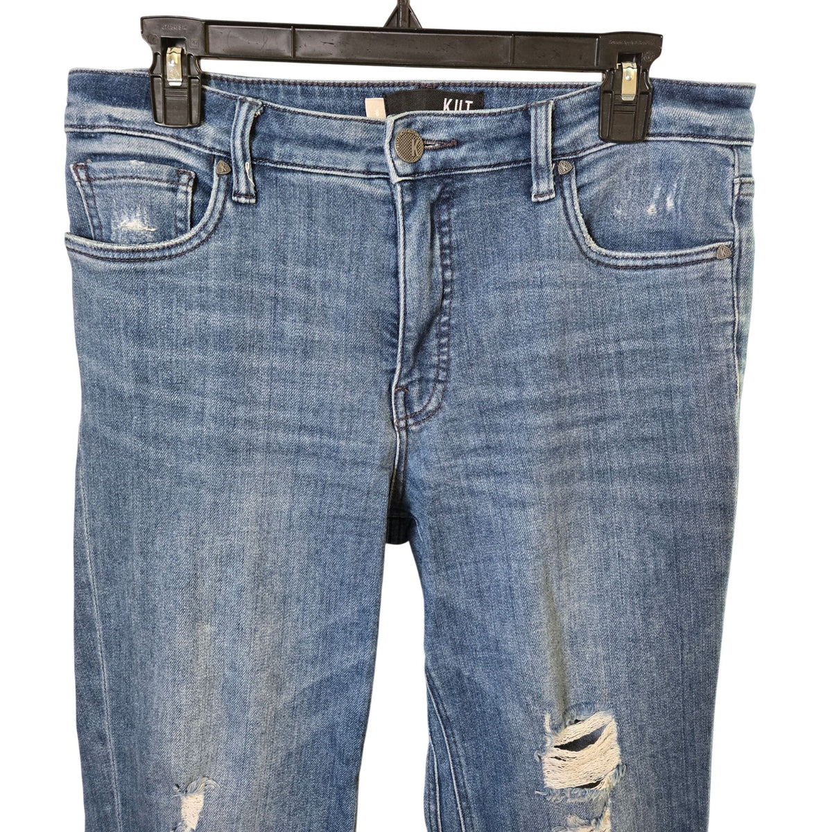 Kut from the Kloth Kelsey Fab Ab Ankle Flare Distresssed Jeans Size 8
