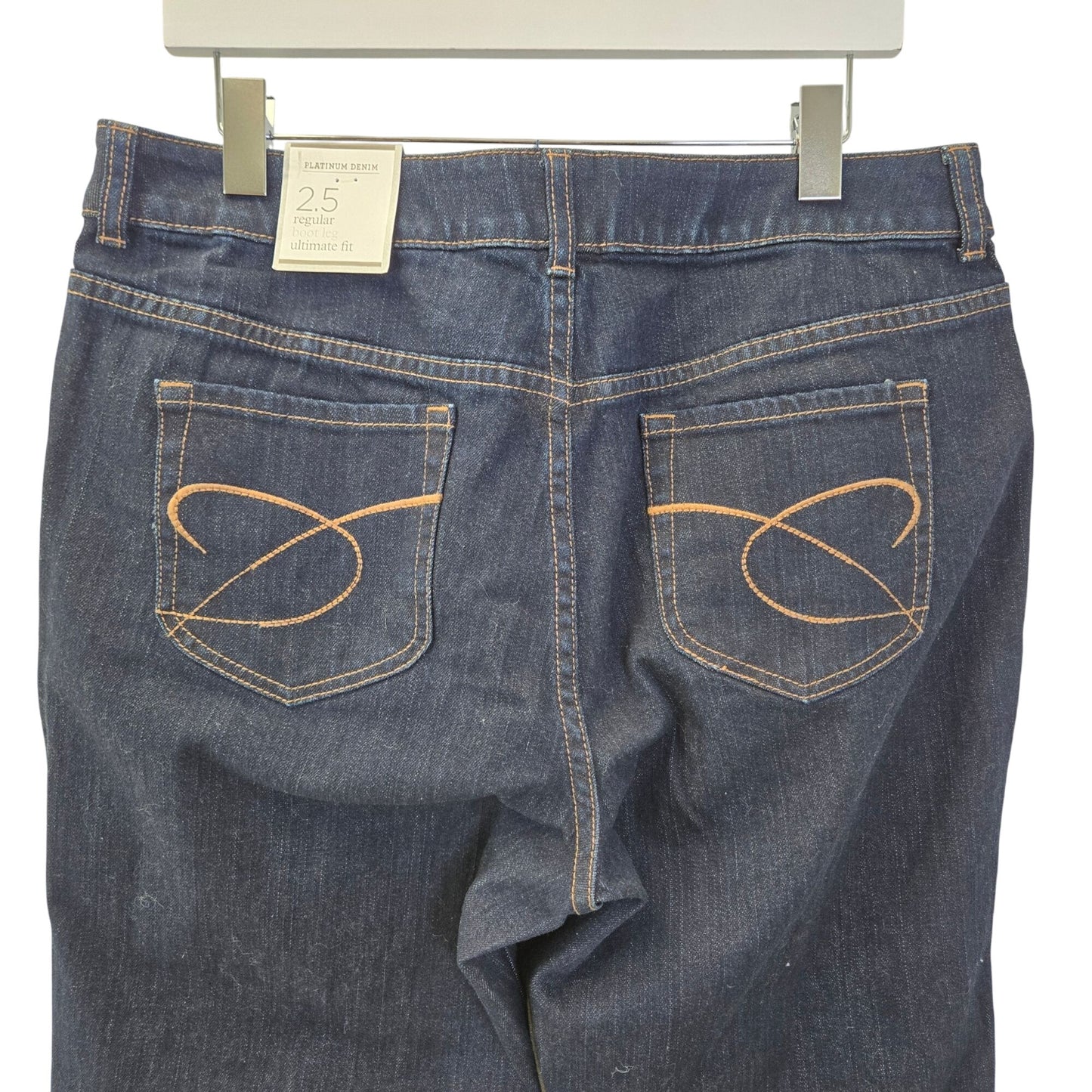 NWT Chico's Platinum Boot Leg Dark Indigo Wash Jeans Size 2.5/Size 14