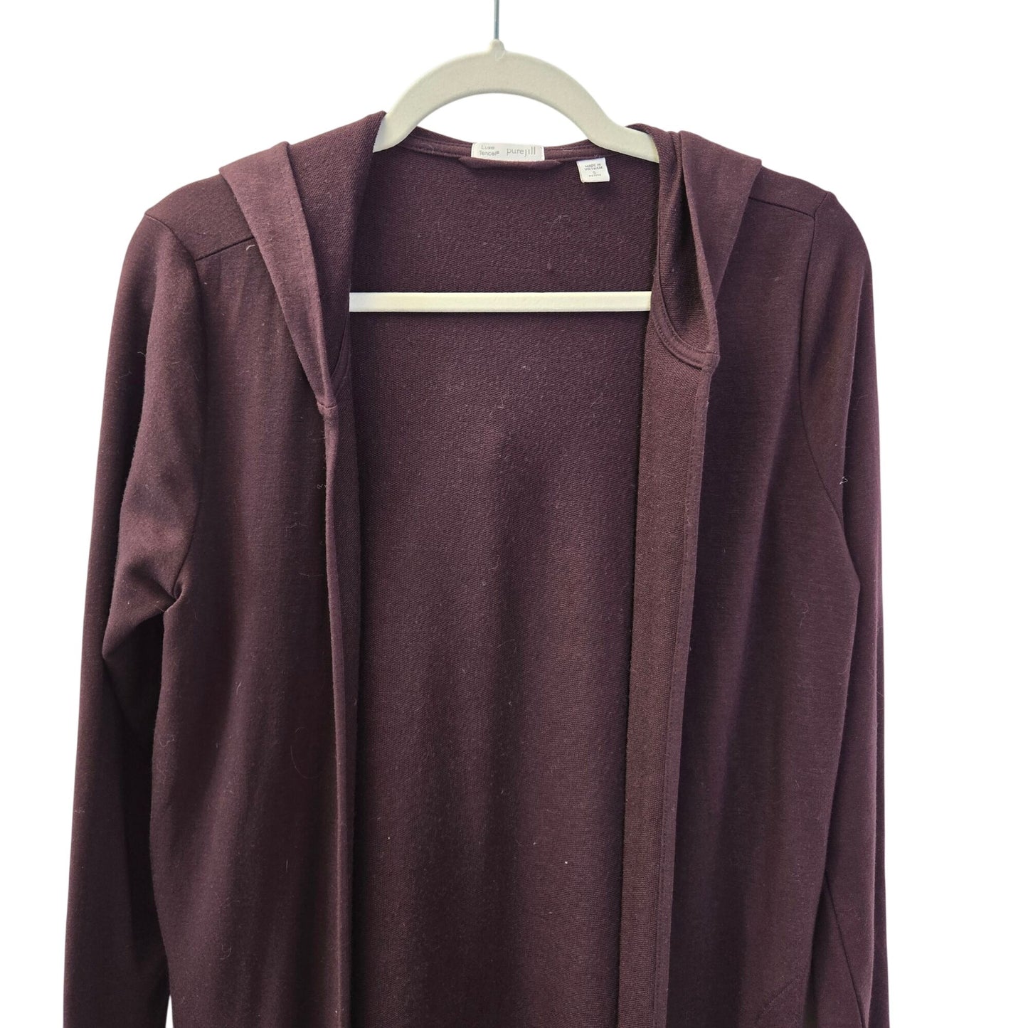 J. Jill Pure Jill Luxe Tencel Blend Open Hooded Duster Size Small Petite