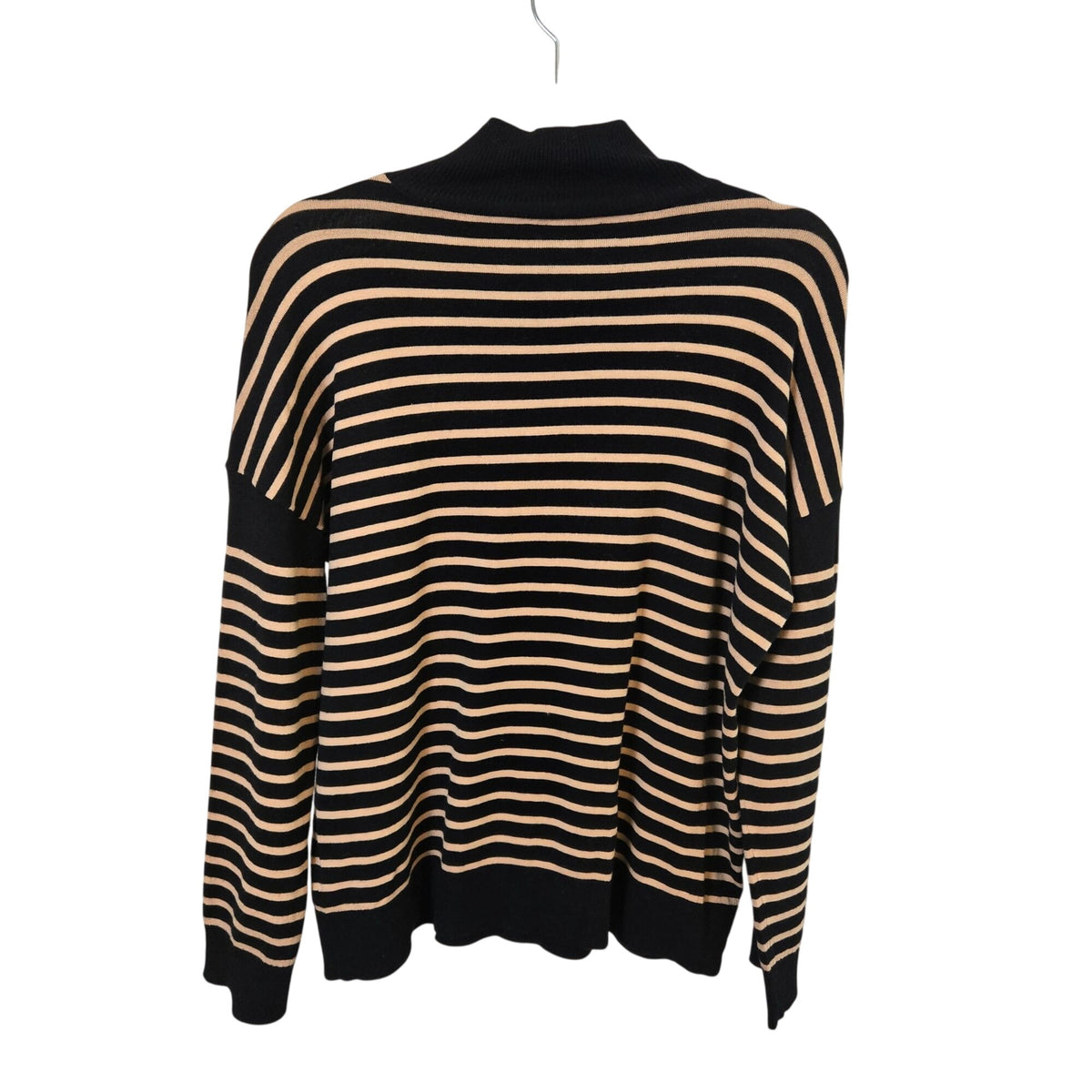 Majestic Filatures Oversized Deluxe Tricot Striped Mock Neck Sweater Size 1/Small