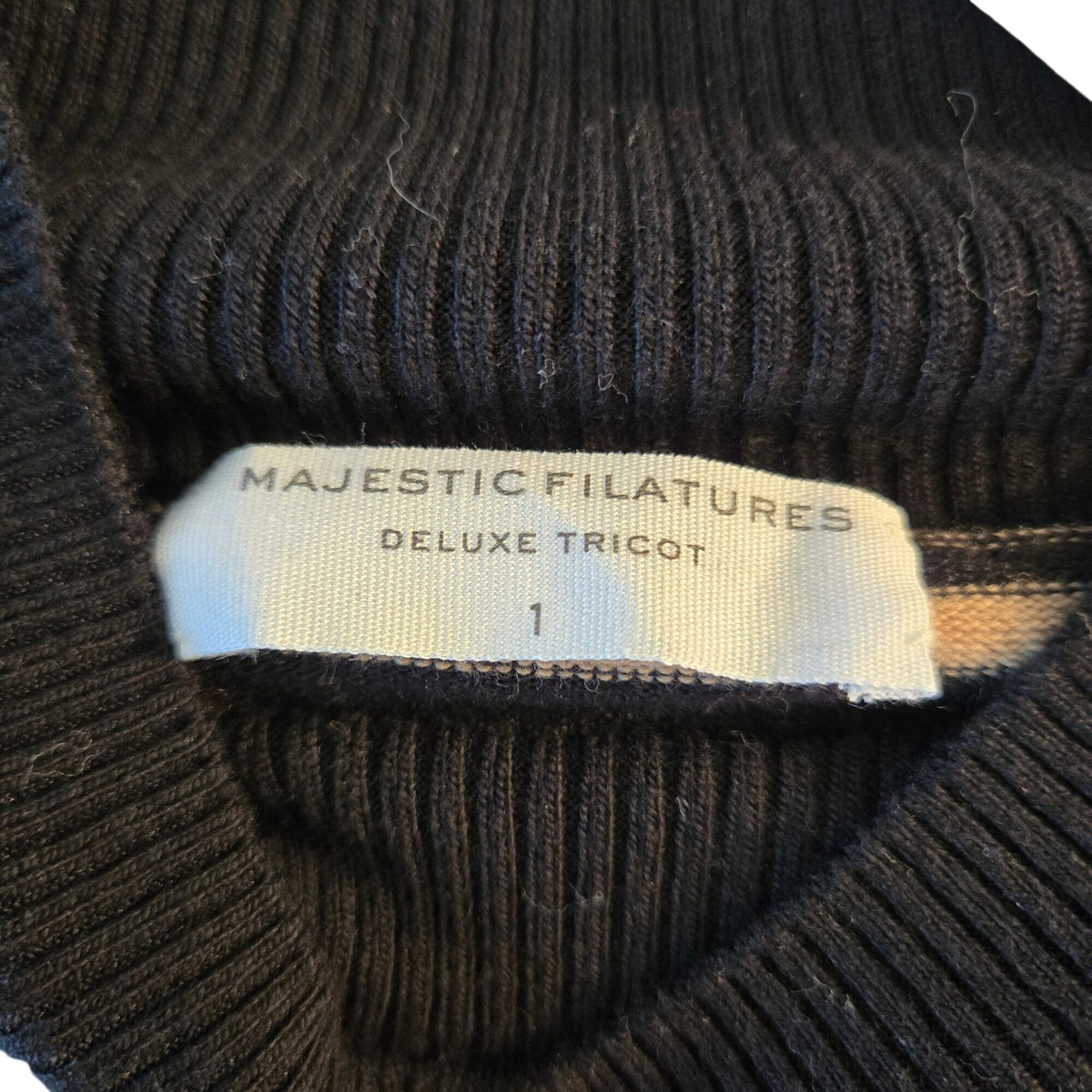 Majestic Filatures Oversized Deluxe Tricot Striped Mock Neck Sweater Size 1/Small