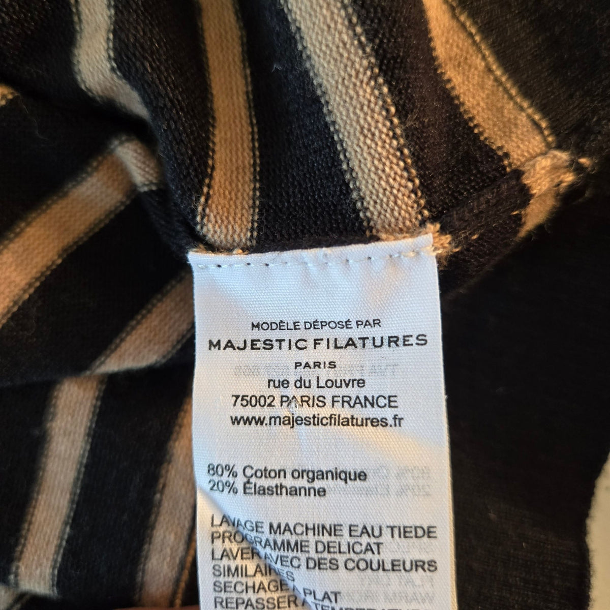 Majestic Filatures Oversized Deluxe Tricot Striped Mock Neck Sweater Size 1/Small