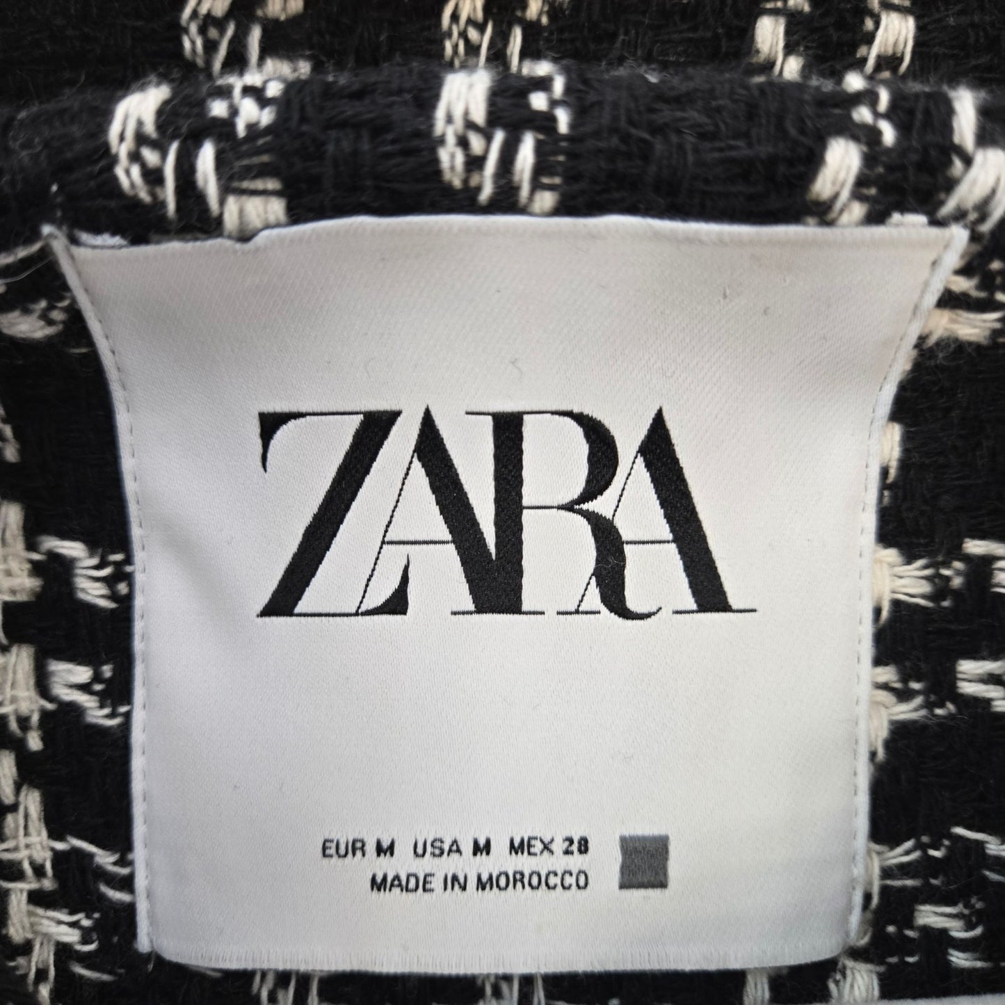 Zara Tweed Cotton Blend Pearlized Button Closure Shacket Size Medium