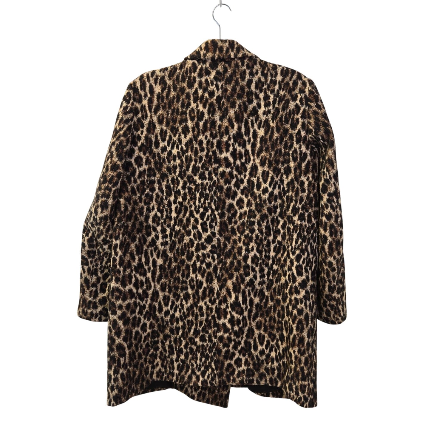 Zara Basic Leopard Print Double Breasted Peacoat Size XL