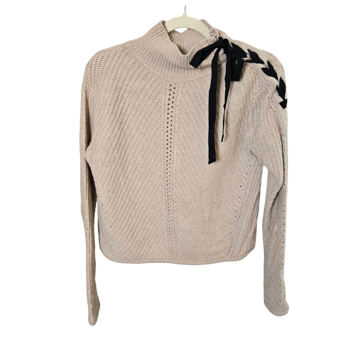 Veronica Beard Thandie Wool & Cashmere Blend Tie Neck Sweater Size Small