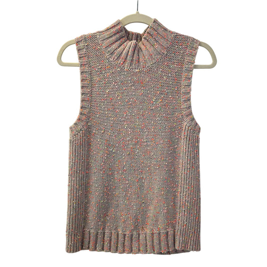 Anthropologie Confetti Print Mock Neck Sleeveless Sweater Size Large