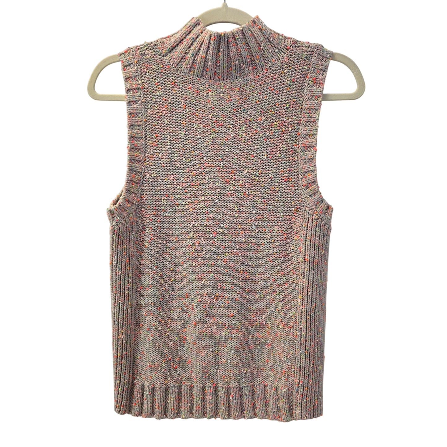 Anthropologie Confetti Print Mock Neck Sleeveless Sweater Size Large
