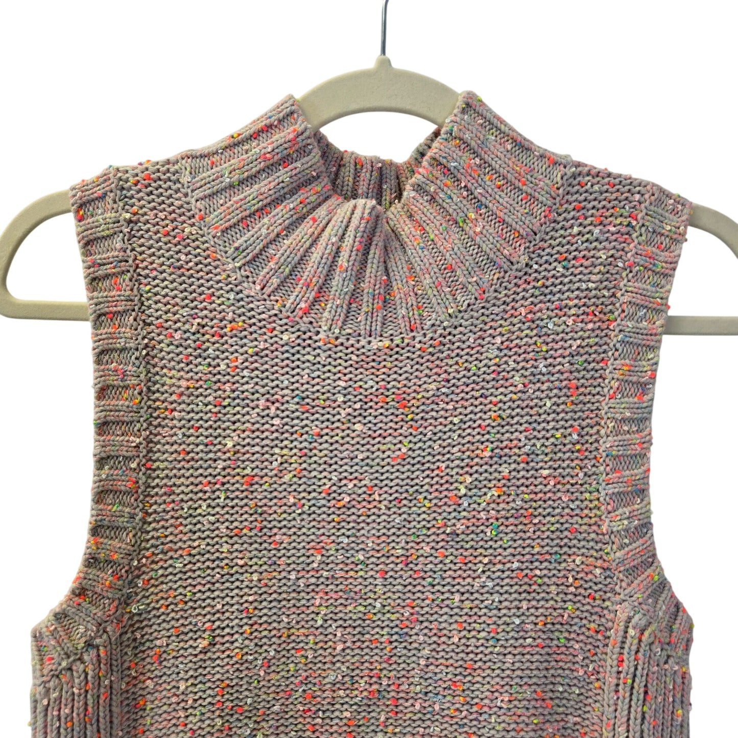 Anthropologie Confetti Print Mock Neck Sleeveless Sweater Size Large