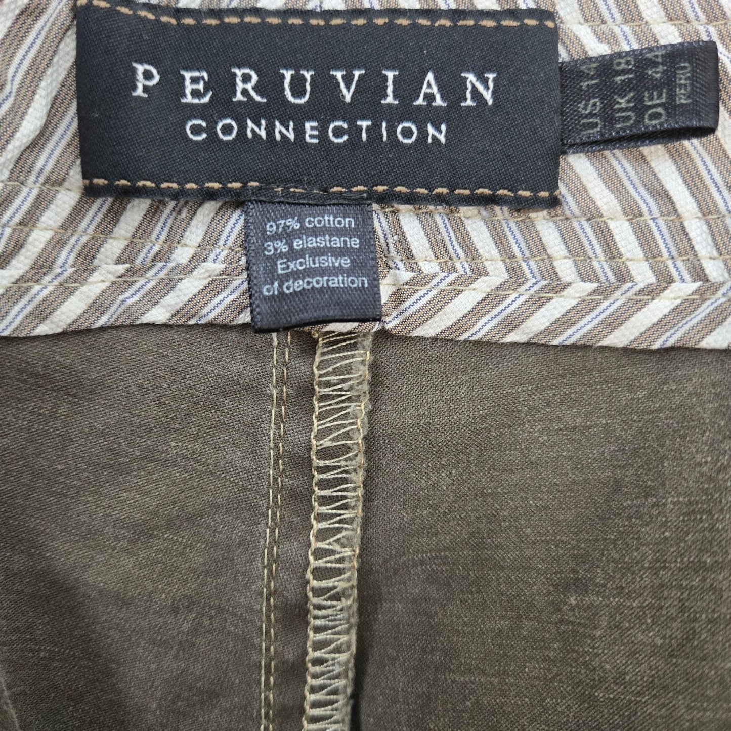 Peruvian Connection Seamed Back Pocketless Pants Size 14