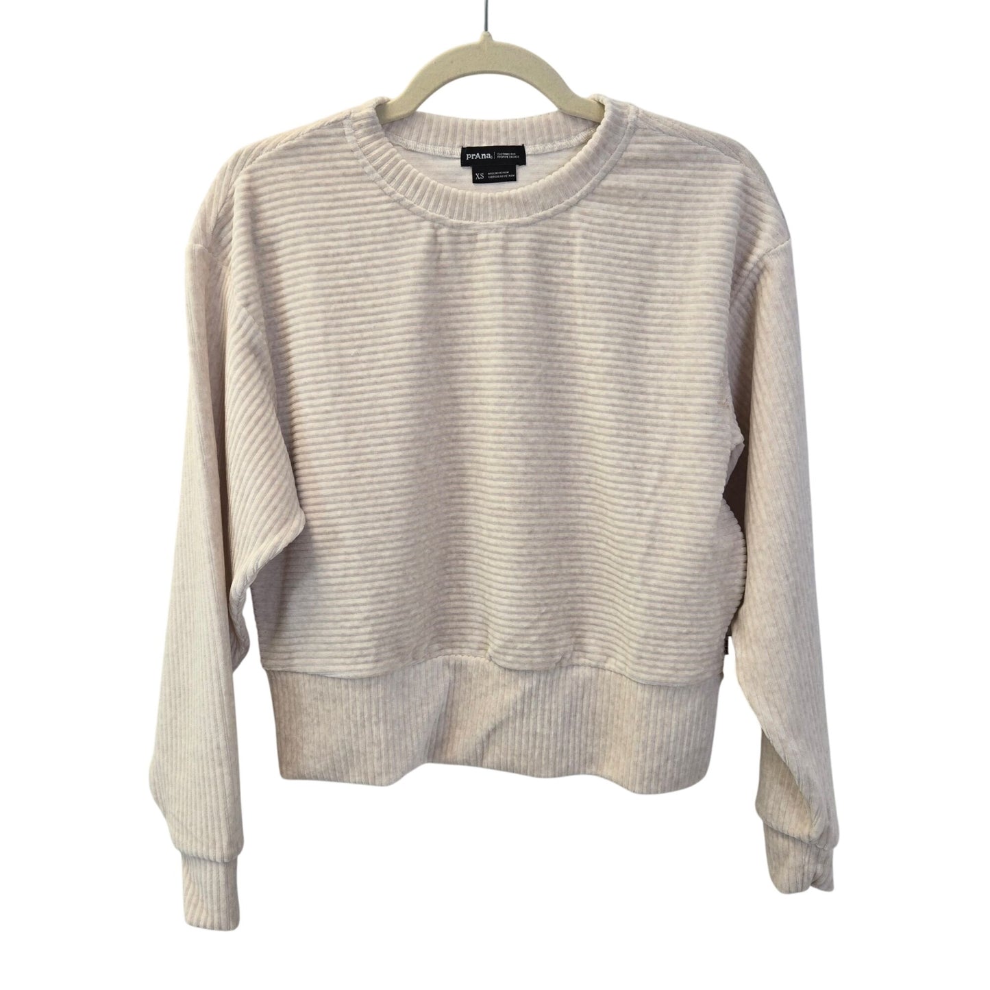 Prana Escambia Ribbed Pull Over in Au Lait Heather Size XS