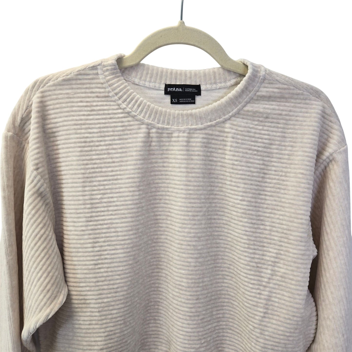 Prana Escambia Ribbed Pull Over in Au Lait Heather Size XS