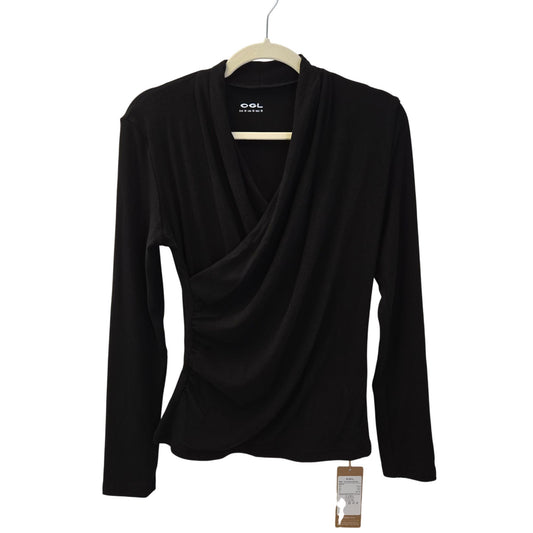 NWT OGL Surplice Wrap Side Ruched Long Sleeve Top Size Medium