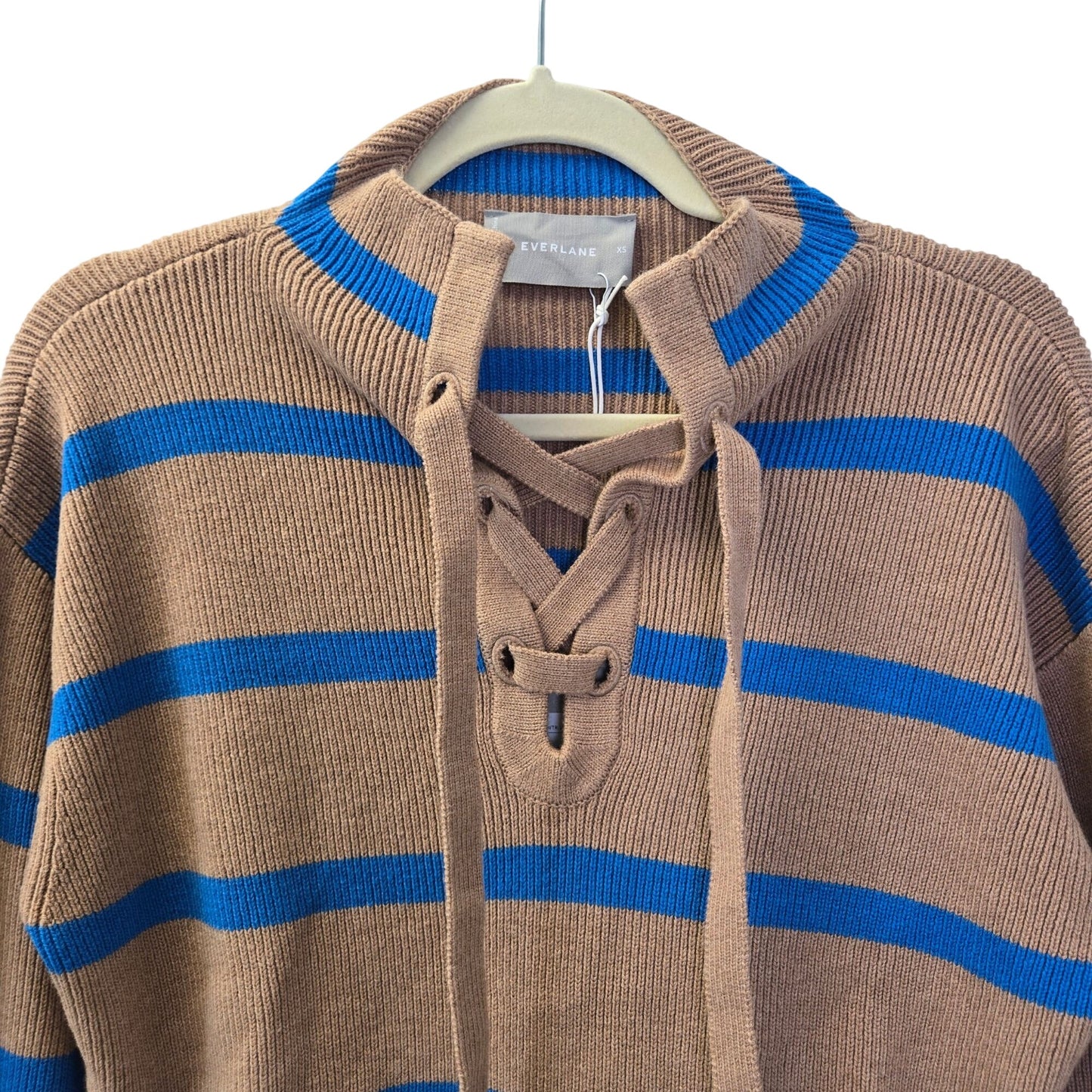 NWT Everlane Lace Up Mock Neck Wool Blend Sweater Size XS