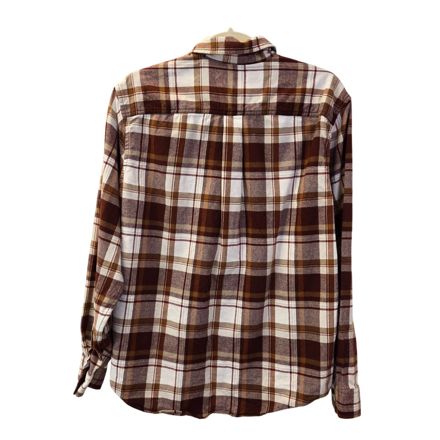 Eddie Bauer Plaid Flannel Button Down Shirt Size Medium
