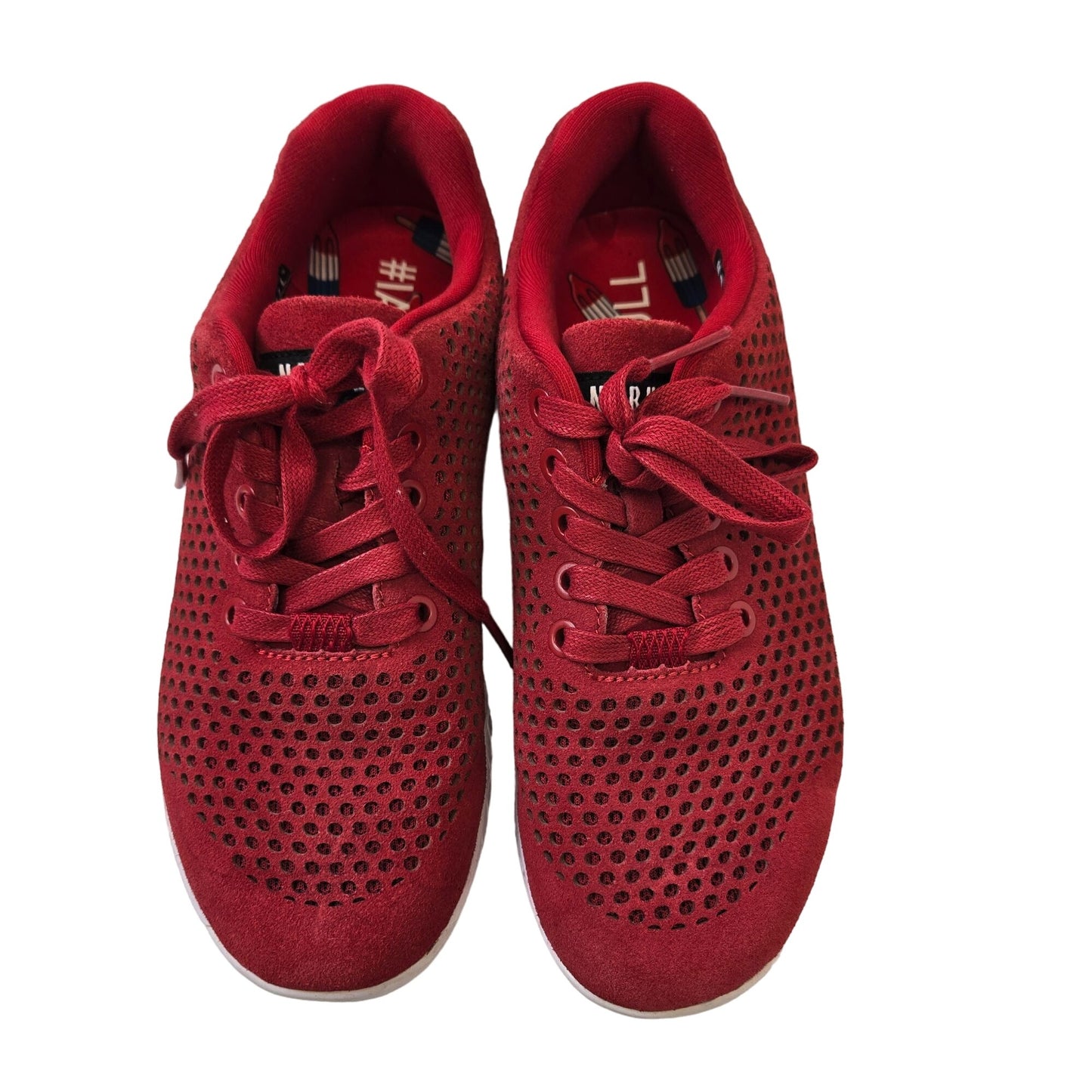 Nobull Red Suede Racing Trainer Athletic Sneakers Size Women's 7.5/Men's 6