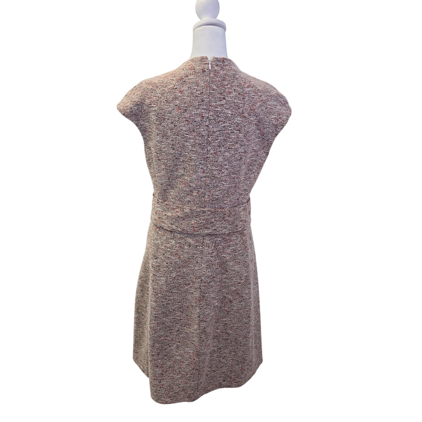Theory Fancy Tweed Mod Belted Mini Shift Dress Size 8