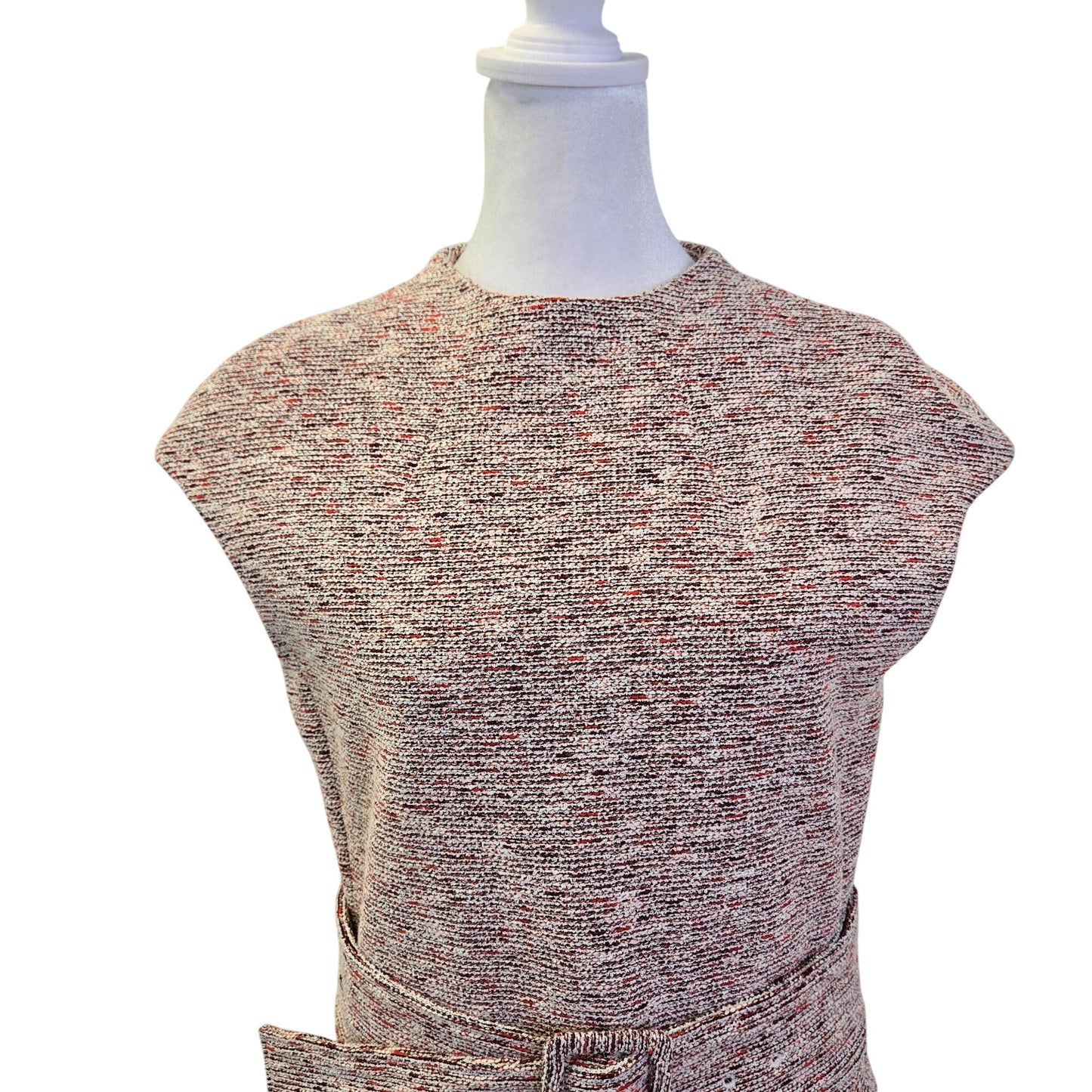 Theory Fancy Tweed Mod Belted Mini Shift Dress Size 8