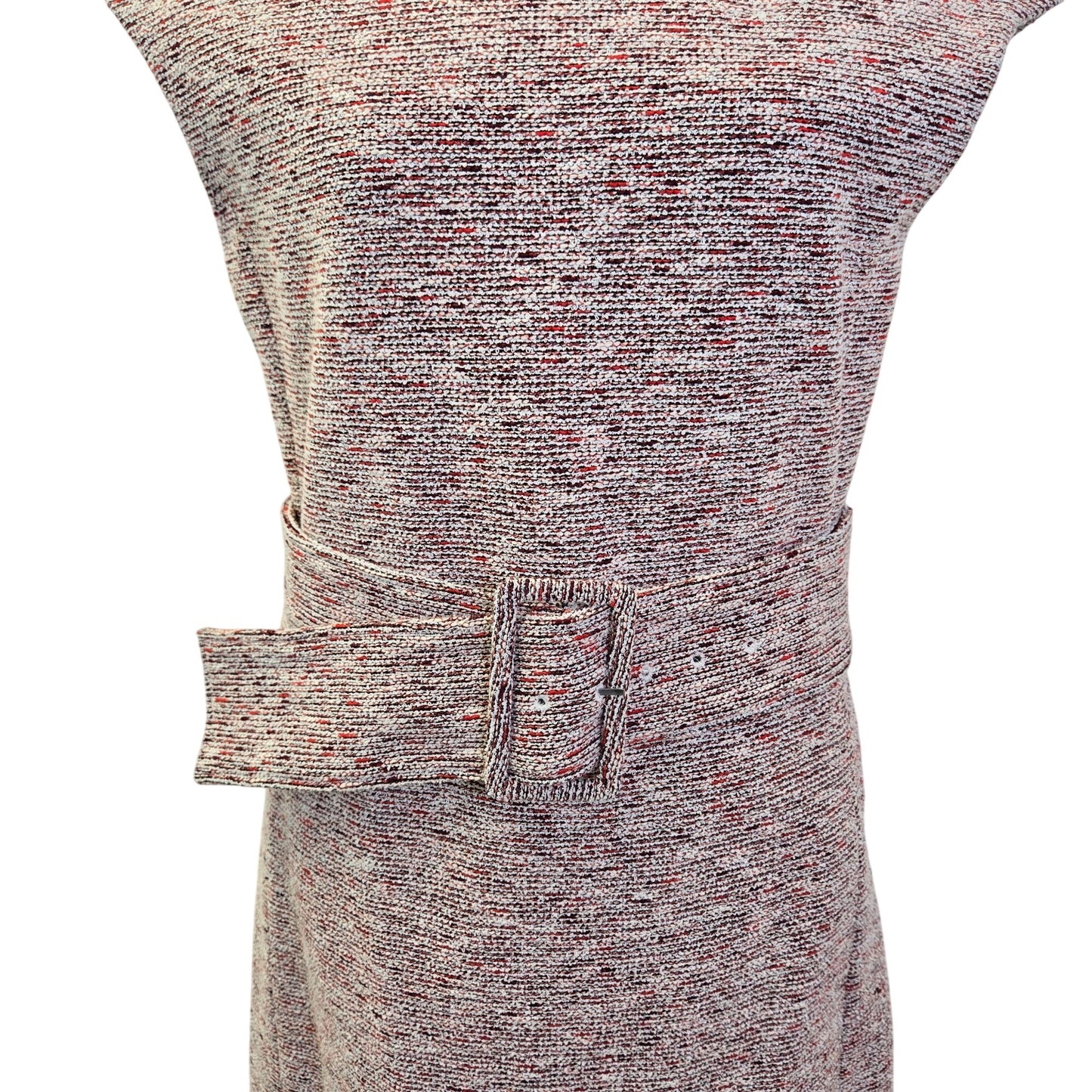 Theory Fancy Tweed Mod Belted Mini Shift Dress Size 8