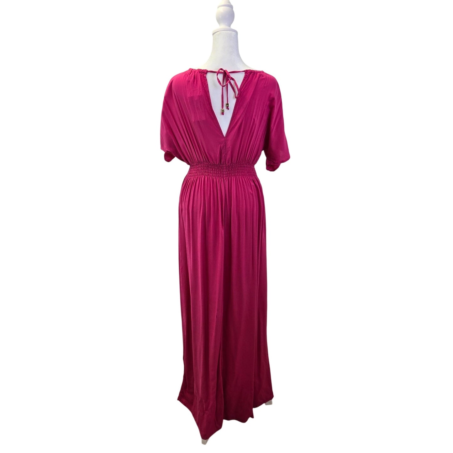NWT Michael Michael Kors Double V-Neck Maxi Dress in Radiant Pink Size Medium