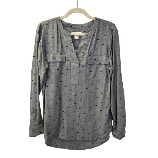 NWT Christopher & Banks Textured Dot Popover Top Size Small