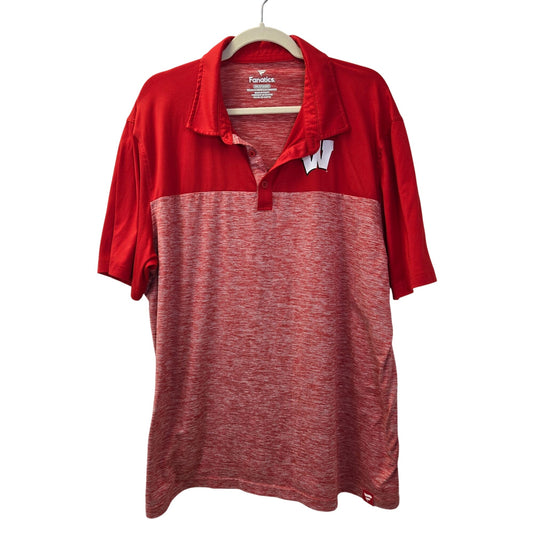 Fanatics University of Wisconsin Badgers Polo Shirt Size 2XL