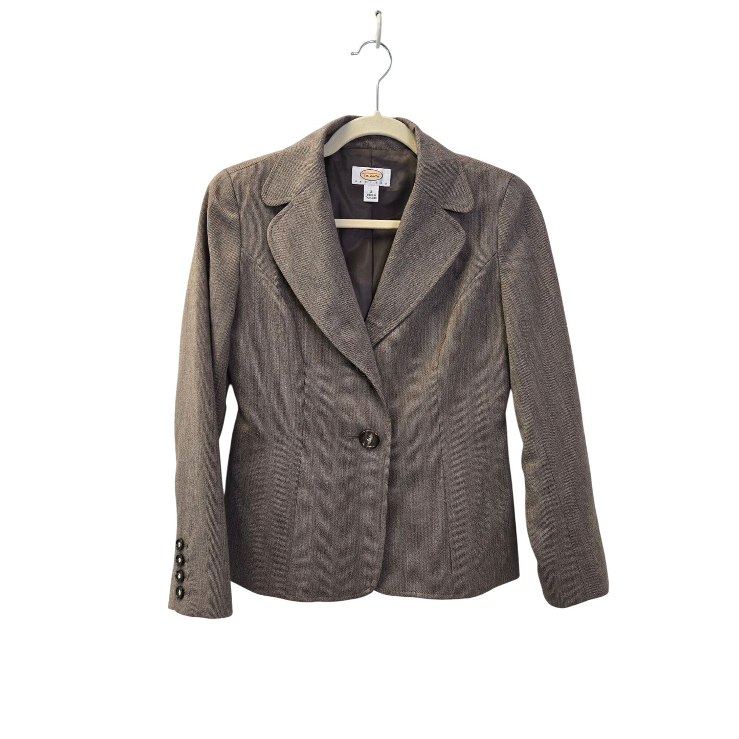 Talbots 100% Wool Two Button Blazer Jacket Size 2 Petite