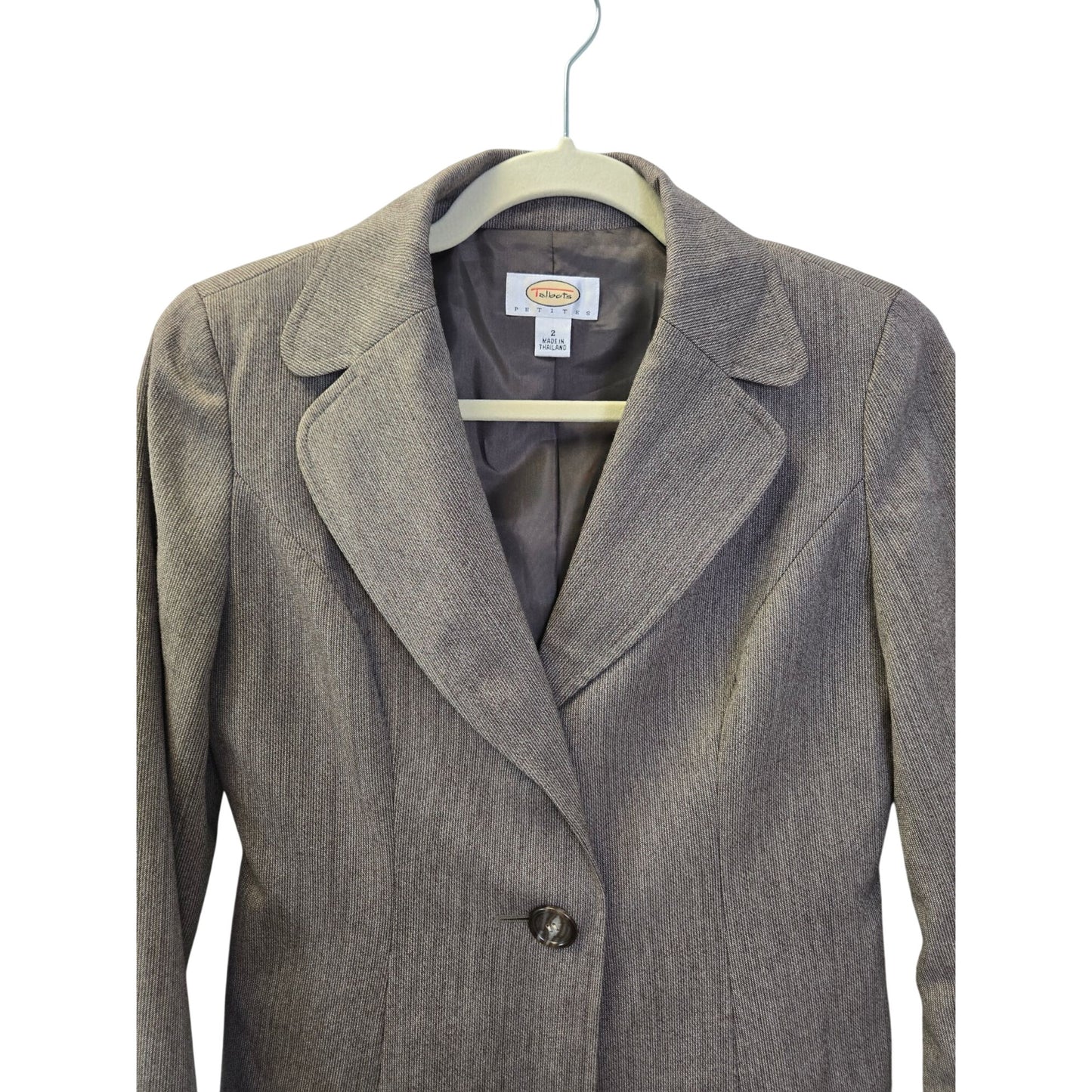 Talbots 100% Wool Two Button Blazer Jacket Size 2 Petite