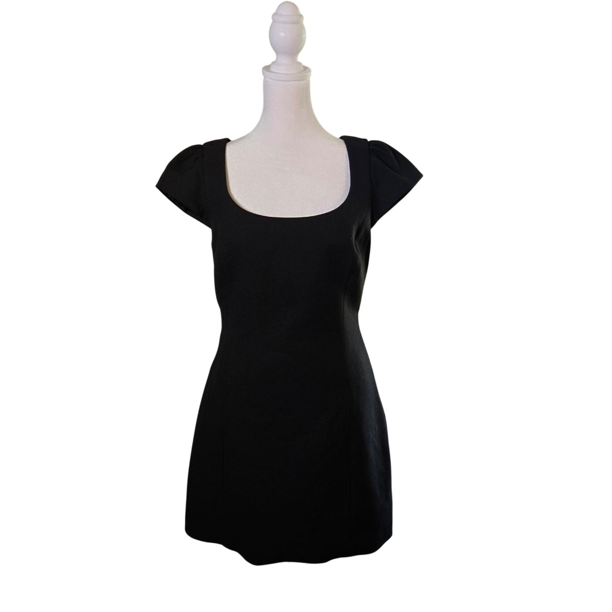 Aritzia Wilfred Whidbey Puff Cap Sleeve Little Black Mini Dress Size Small