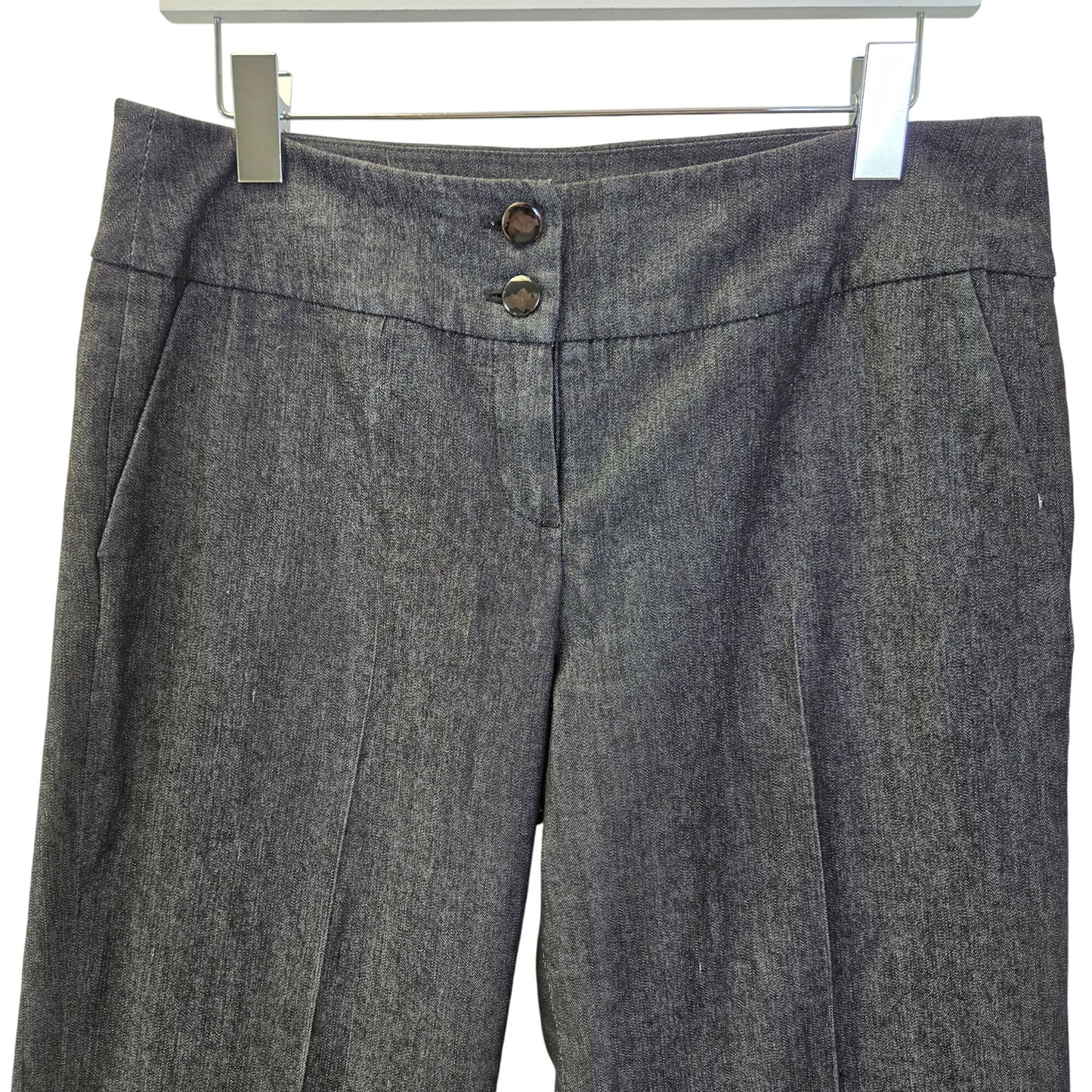 Sandro Denim-Like Chambray Straight Leg Trouser Pants Size 10 Petite