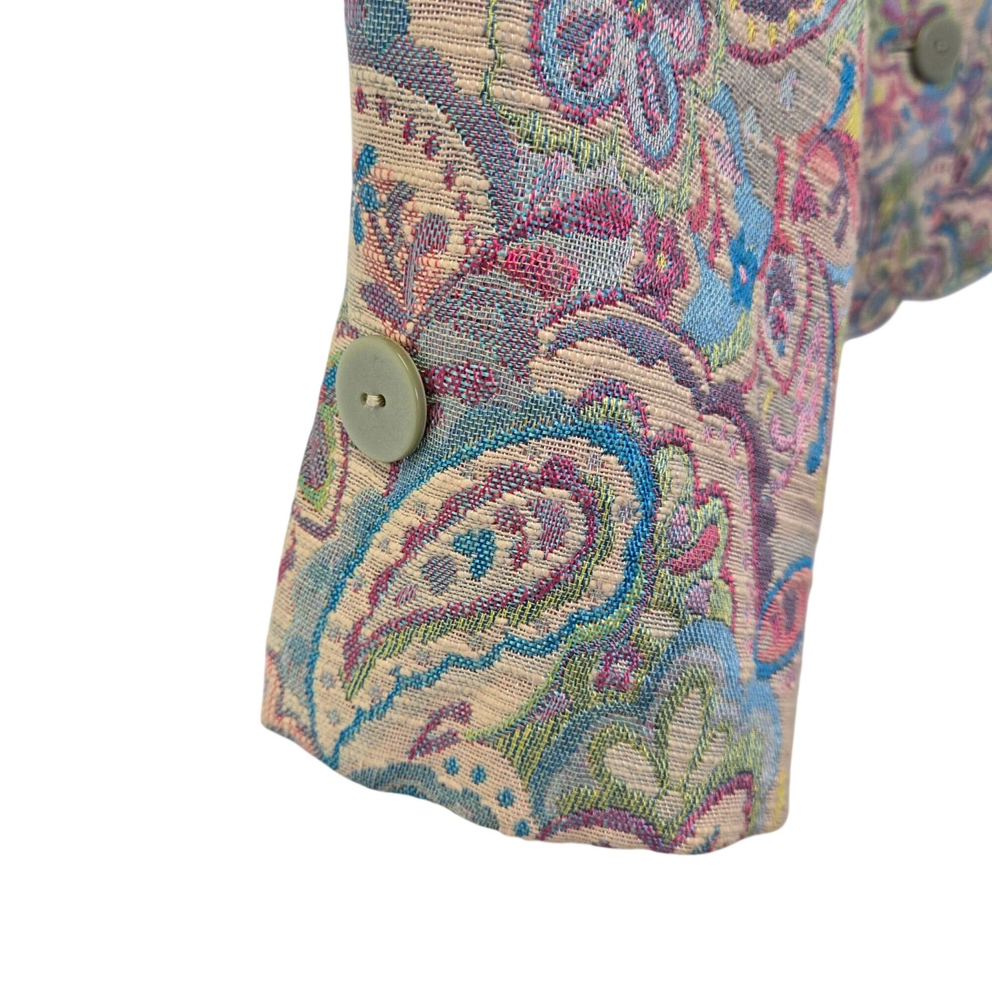 Dana Buchman Petite Floral Paisley Tapestry Three Button Blazer Jacket Size 14P