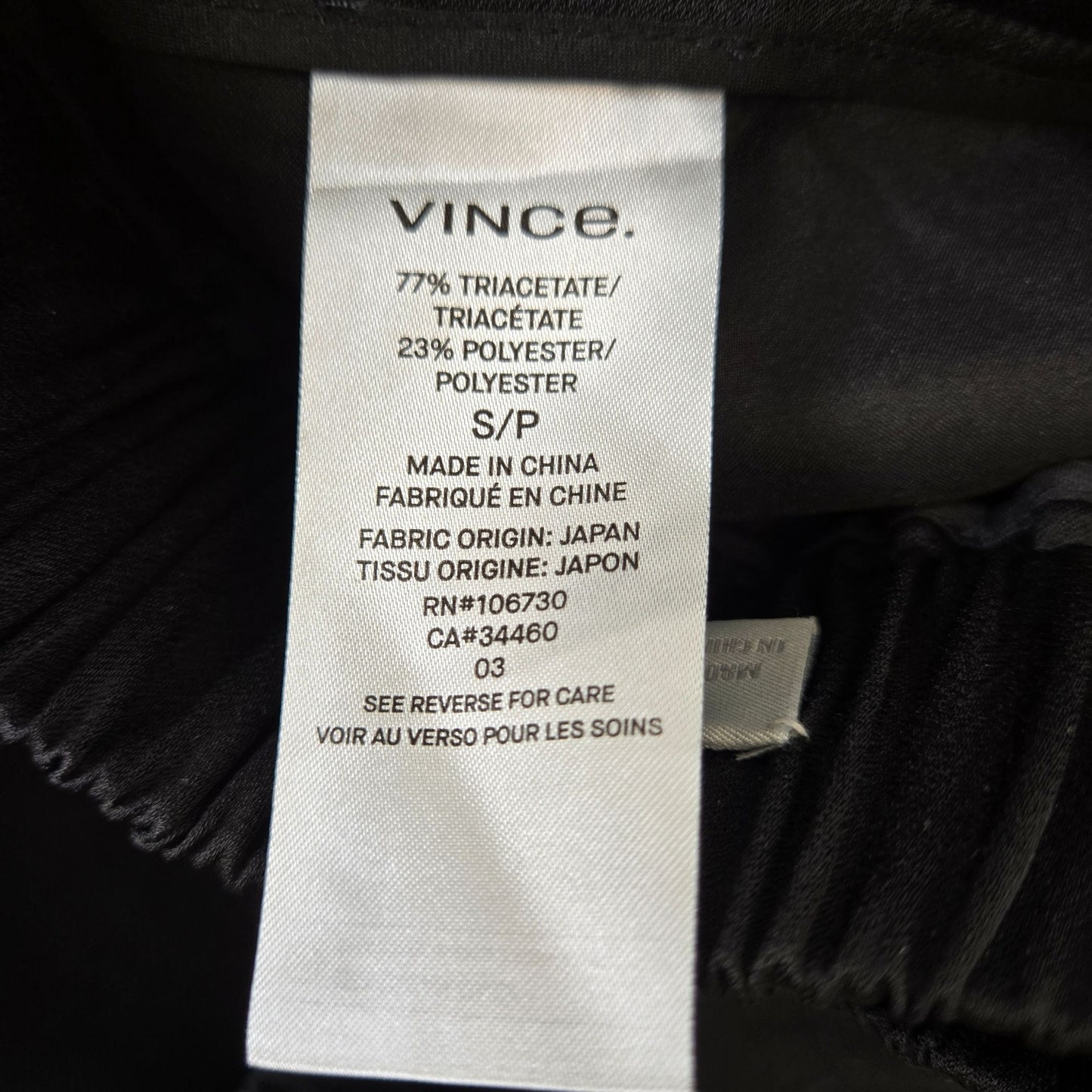 Vince Satin Tapered Tuxedo Style Pants Size Small