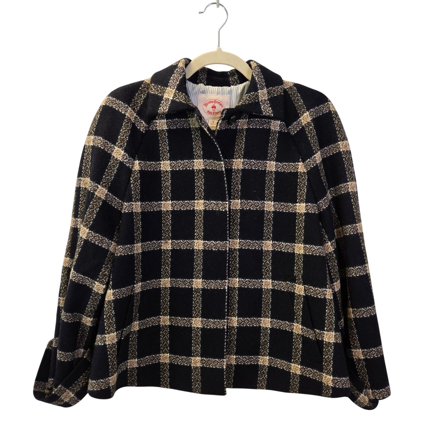 Brooks Brothers Red Fleece 100% Wool Plaid Blazer Jacket Size 8