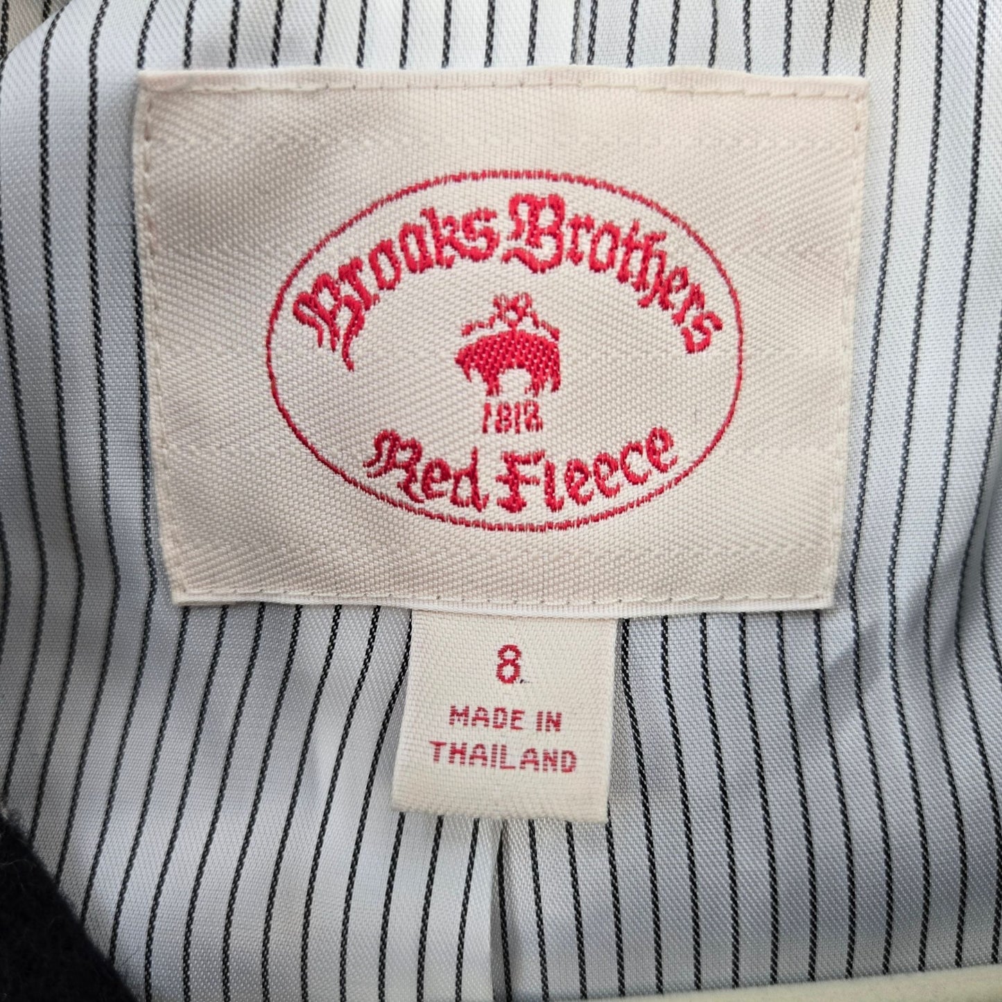 Brooks Brothers Red Fleece 100% Wool Plaid Blazer Jacket Size 8