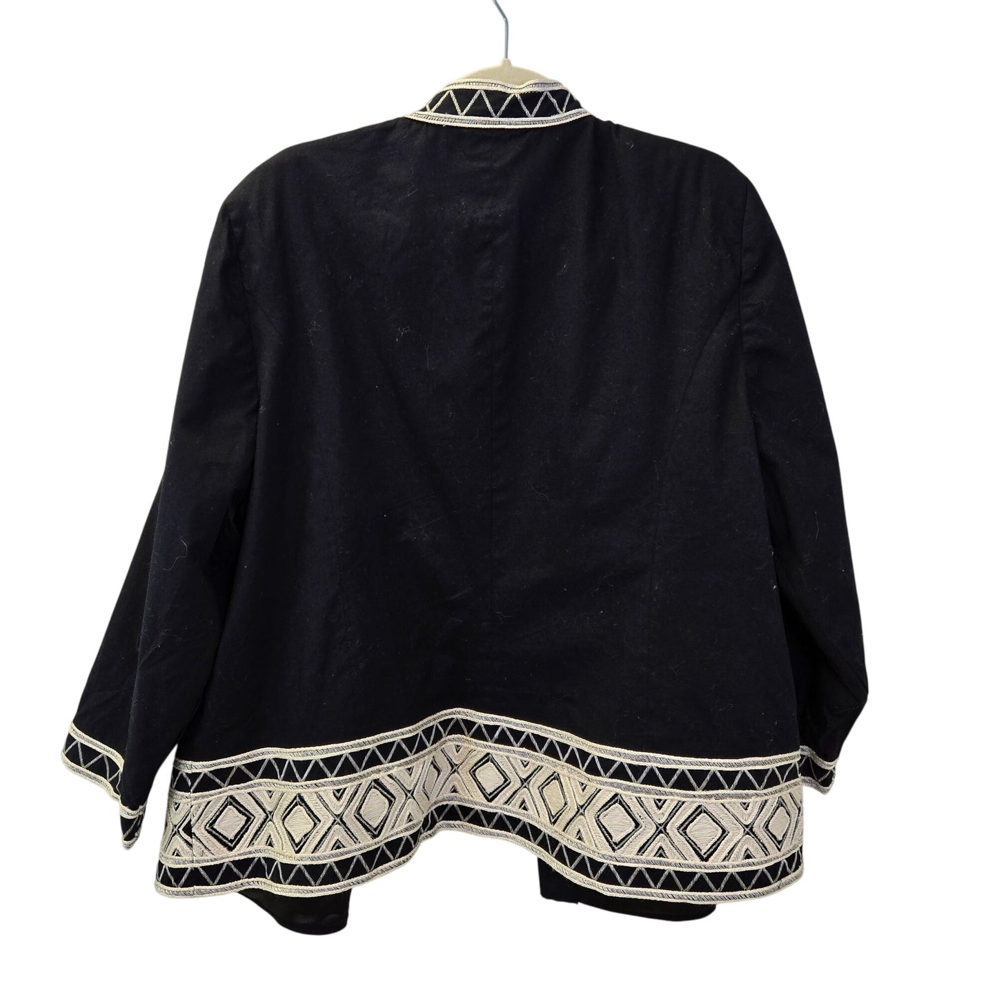 Chico's 100% Cotton Embroidered Open Jacket Blazer Size Chico's 4/XXL