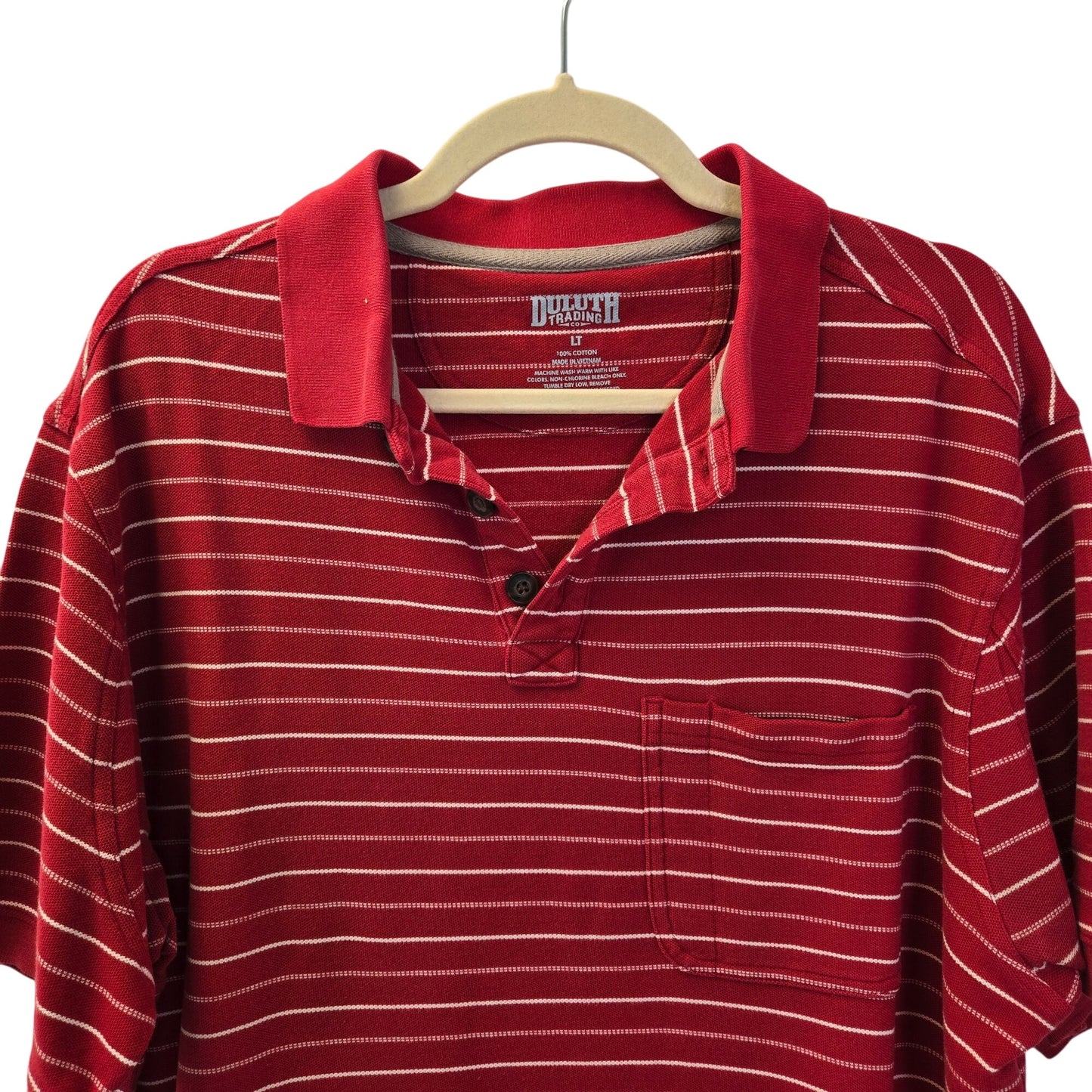Duluth Trading Co Striped Polo Shirt Size Large Tall