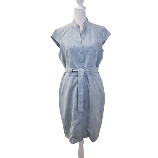 Calvin Klein Belted Cap Sleeve Shirt Dress Size Small (est)