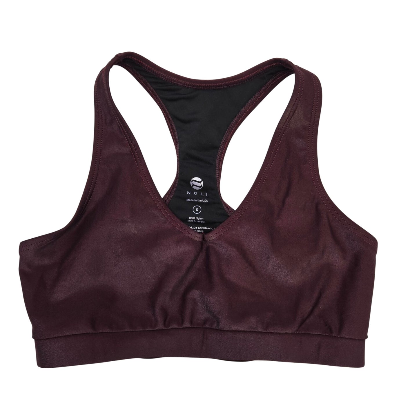 Noli Liquid Studio V-Neck Racerback Sports Bra Size Small