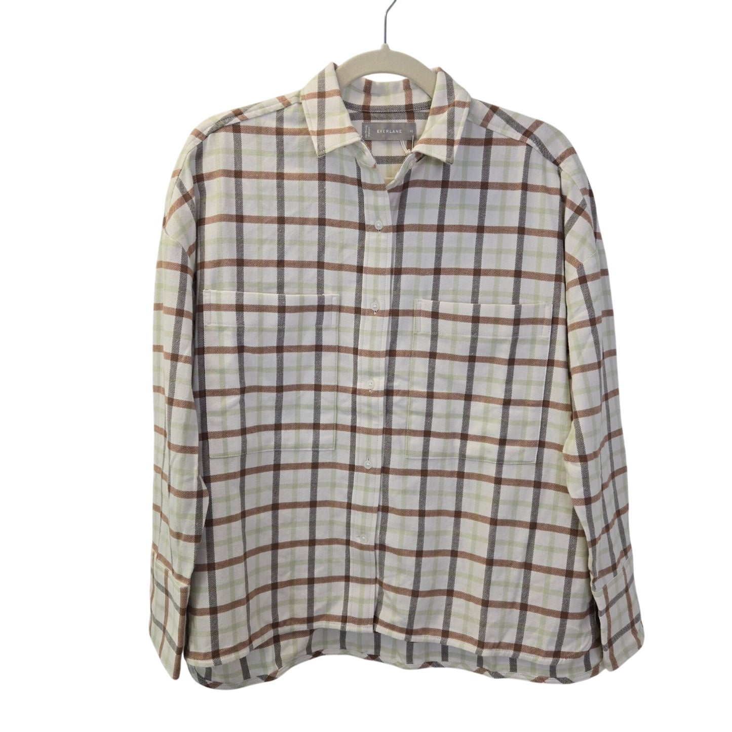 NWT Everlane The Flannel Boxy Button Down Shirt Size XS