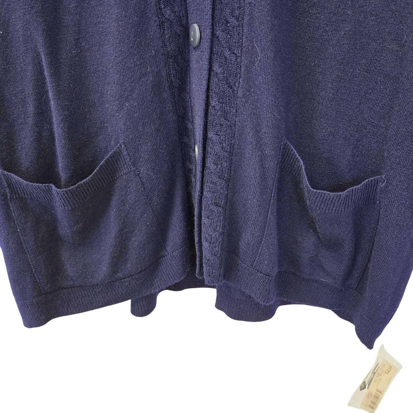 NWT Vitos Cable Knit Trim Cardigan Sweater Size 40/US XL
