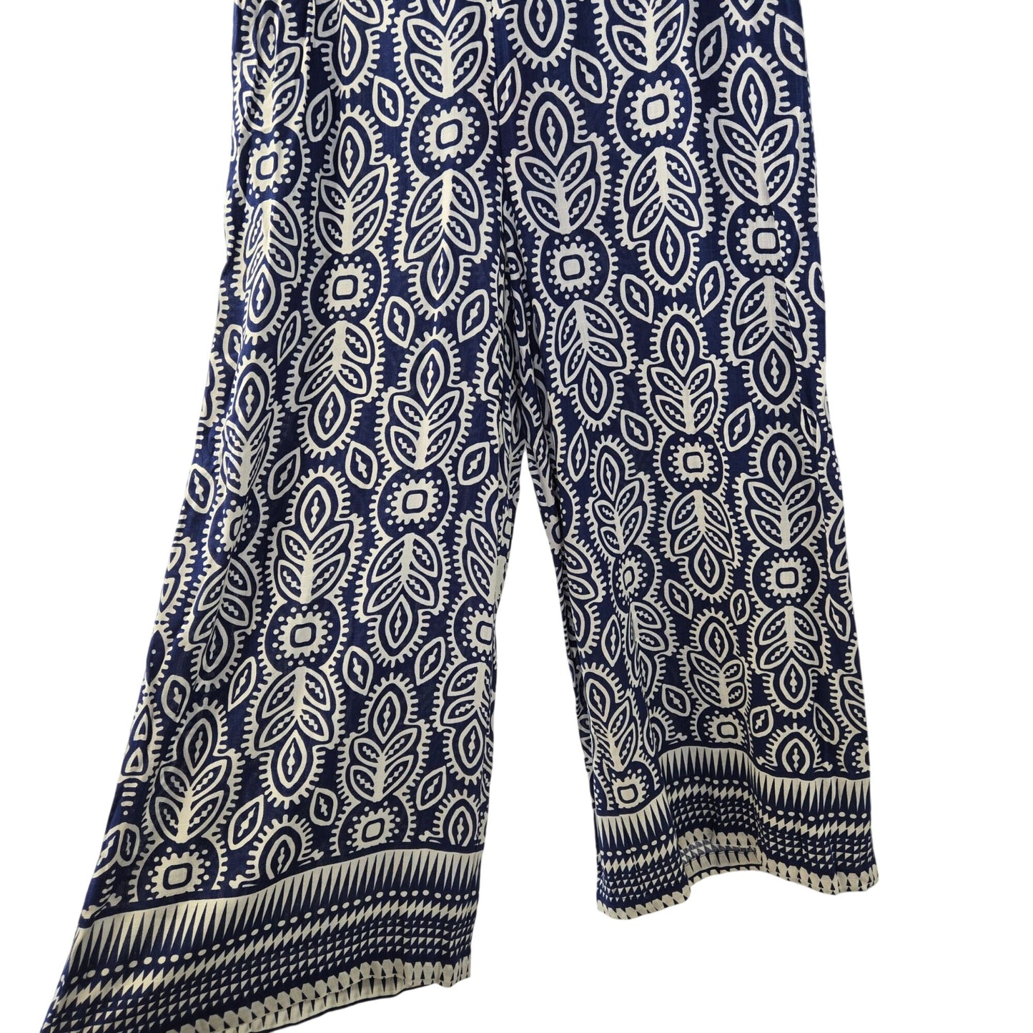 NWT Rose & Olive Resort 100% Rayon Wide Leg Graphic Print Pants Size Large
