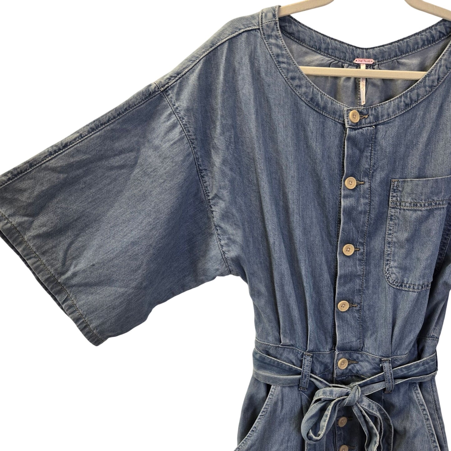 NWOT Free People Marley Chambray Denim Jumpsuit Size XS