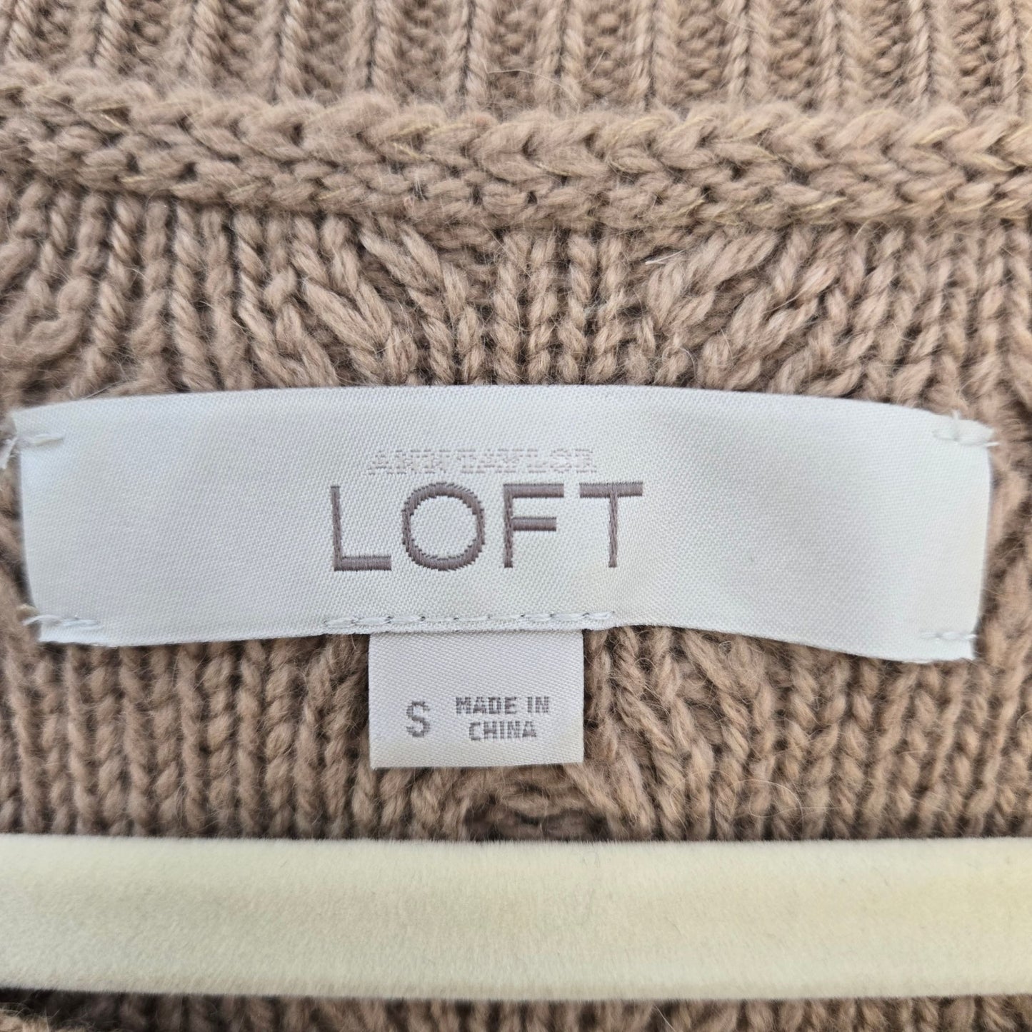 Loft Wool Blend Mixed Cable Knit Sweater Size Small